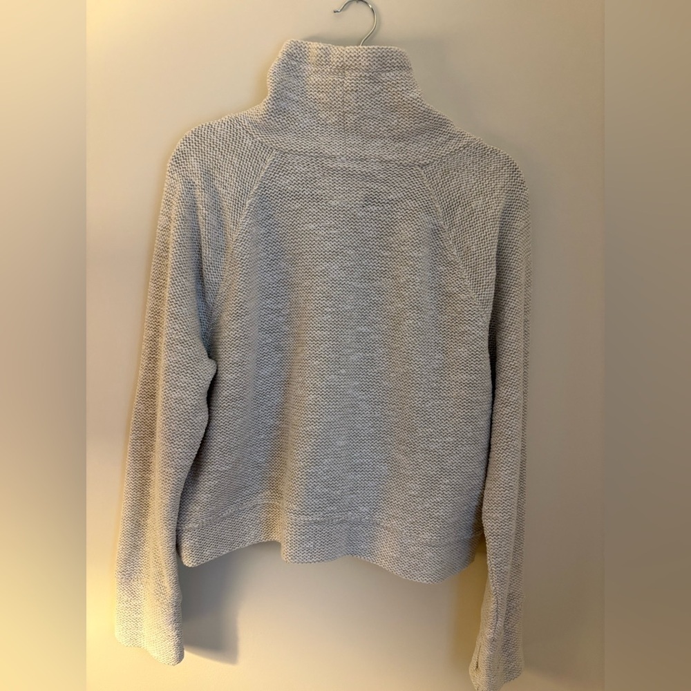 Aerie Gray Textured Cowl Neck Sweatshirt | Athleisure | Boating | Beachside - Picture 8 of 8